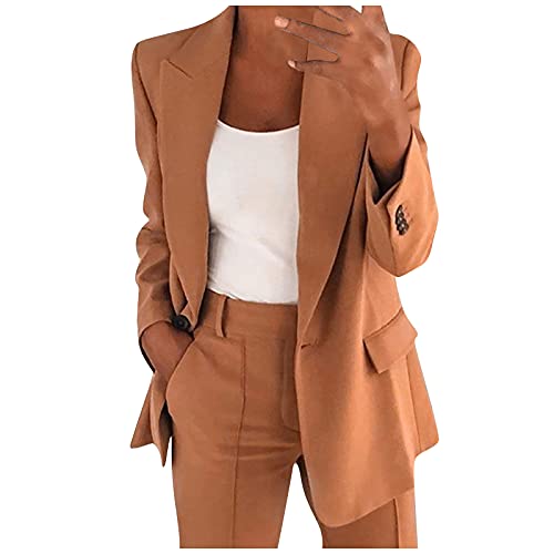 AACH Oversize Blazer Damen Langärmelige Anzugjacke Geschnittener Jackett Lässig Große Größe Trachtenblazer Elegant Passform Übergangsjacke Einfache Trendiges Blazerjacke Revers Mantel