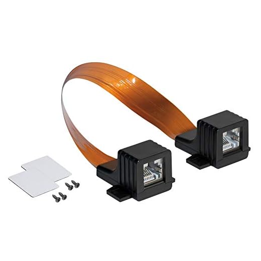 RJ45 Ethernet LAN Tür-/Fensterdurchführung, extrem flach - beidseitig RJ45-Buchse - Gesamtlänge inkl. Stecker 30 cm, Flexible Länge 22,5 cm