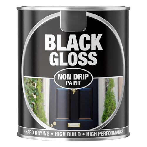 Inspired Essentials 300ml Non Drip Paint Tin Exterior Interior Hard Drying Performance Multi-Purpose Paint Tin for Metal Wood Plastic Walls with Perfect Finish (1 151 - Black Gloss)