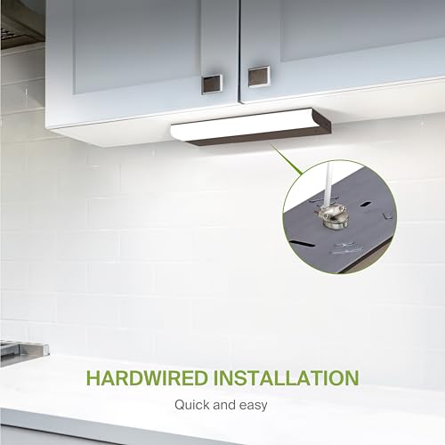 Image of ASD LED Under Cabinet Lighting Hardwired, 12 Inch 5W 2700K-5000K Selectable, 442LM, CRI90+, Direct Wire Linkable Under Counter Lights for Kitchen, Dimmable Under Cabinet Lights, Bronze, UL Certified
