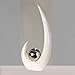Scultura moderna Move in ceramica bianco/argento con sfera argentata altezza 37 cm