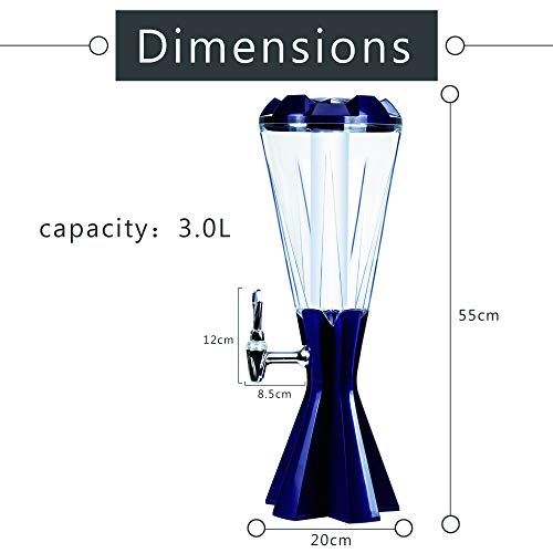REAWOW 3L Drankzuil Beer Tower Dispenser Drink Dispenser met Ice Tube en LED Lights Keg Tag voor keukenfeest - Image 3