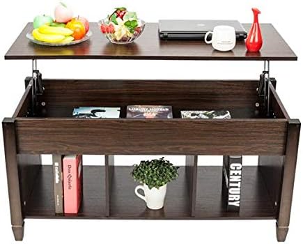 Lift Top Coffee Table Storage Rustic Coffee Table for Living Room Reception Room Office