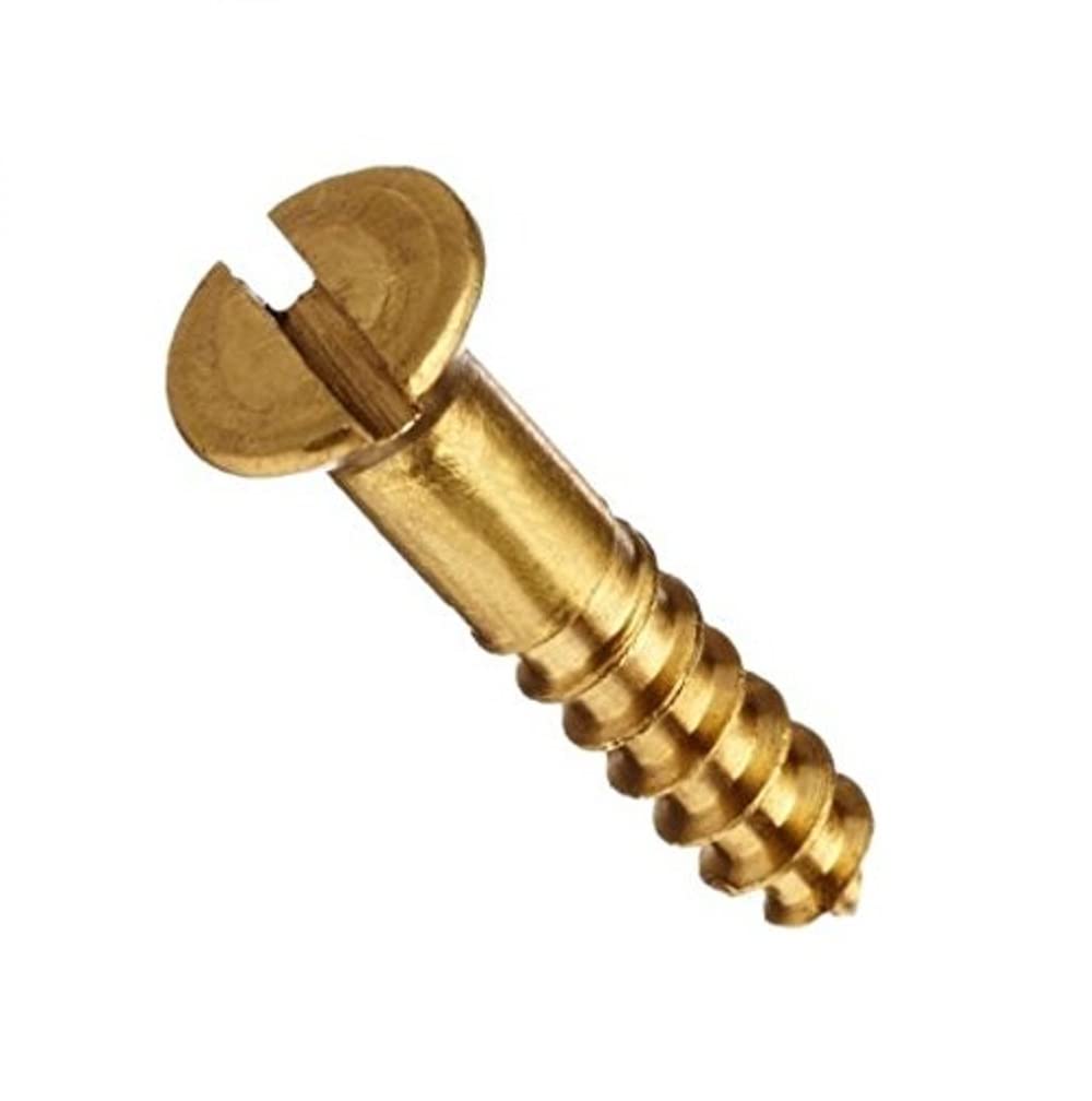 Merriway BH03547 (100 Pcs) 1.1/4-Inch x 8 mm Brassed Slotted CSK Steel Screw - Pack of 100 Pieces, Silver