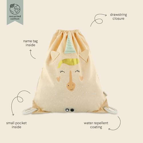 Trixie Unisex Kid's Drawstring Bag Mrs. Unicorn, Beige, One Size, Nude - Image 3