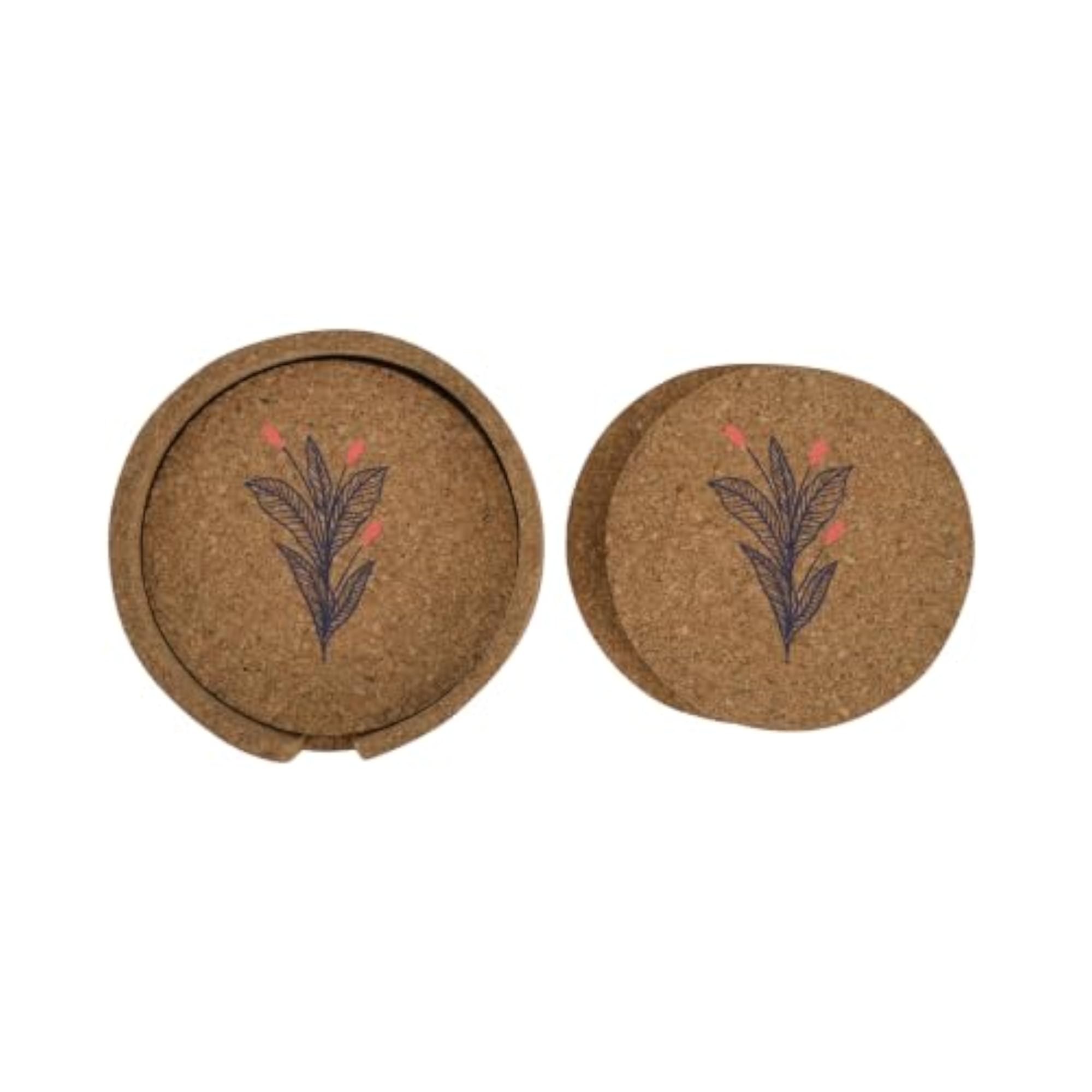 Printed Cork Coaster Set of 4, Design 92