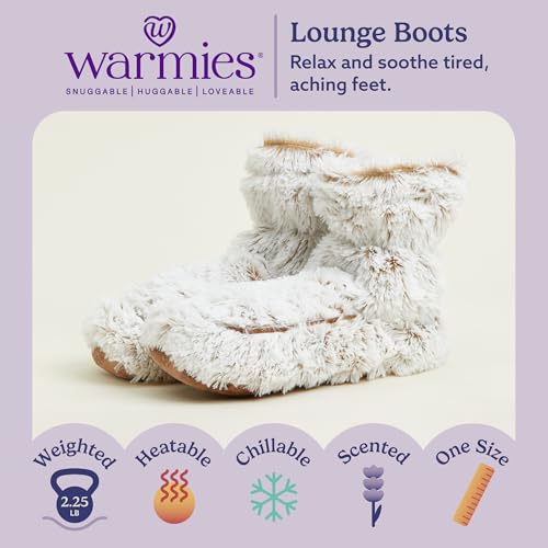 warmies Microwaveable House Slipper Boots for Women - Womens Shoe Sizes 6-10 - Comfy, Soft & Fuzzy Indoor Bootie Slipper with Backs & Memory Foam Soles - Cozy Warm Slip On Boots2