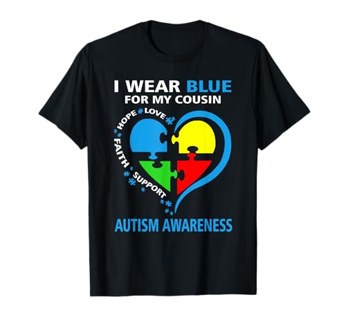 I Wear Blue For My Primo Autismo Awareness Support Kids Camiseta