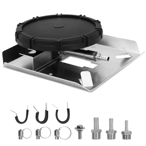 Pond & Lake Aeration Accessories Self-Weighted Stainless Steel Base Membrane Diffuser Stainless Steel Connectors for 3 Hose Sizes and 3 Sets of Clamps Ideal for Outdoor Aeration Systems.