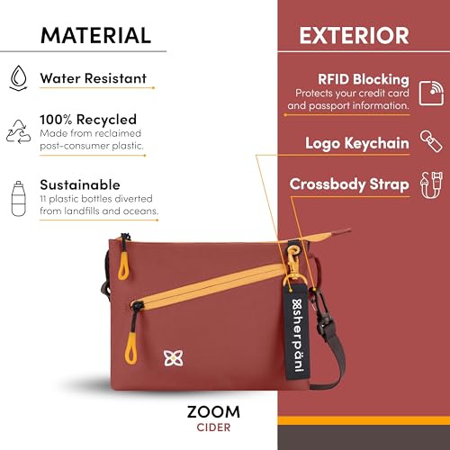 Image of Sherpani Zoom, Small Crossbody Purse, Nylon Crossbody Bag, Lightweight Cross Body Bag, Sleek Dual Pouch, Purses for Women