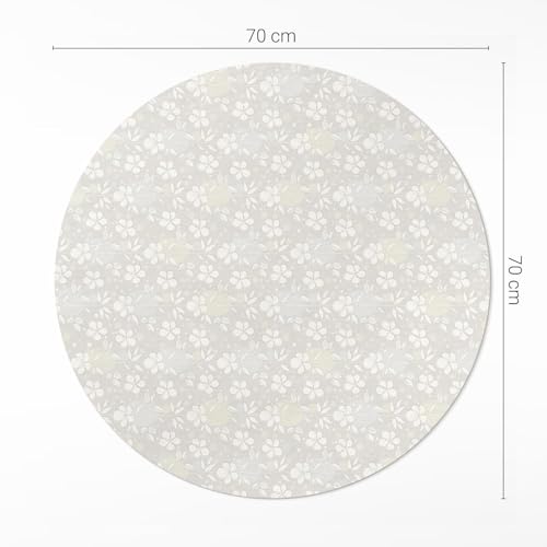 Tapis vinyle ø70 cm rond pvc durable pour décoration intérieur maison
