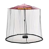 6FT/9FT/11FT Patio Umbrella Mosquito Netting with Zipper Door, Polyester Mesh - Windproof & Portable (9FT)