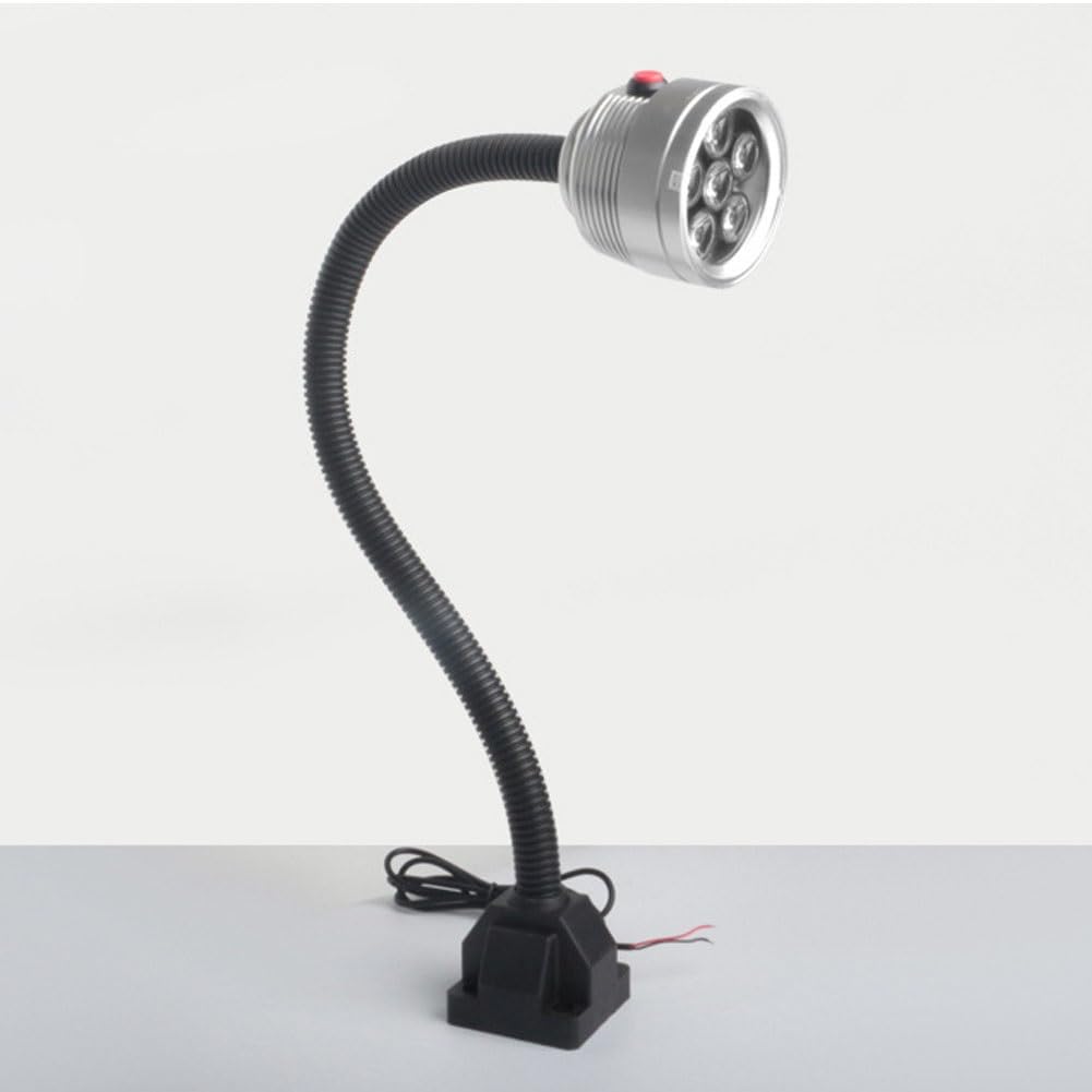 Lampa robocza LED 110-220 V do obrabiarek, elastyczna gęsia szyja wodoodporna oświetlenie warsztatowe, lampa robocza z mocowaniem śrubowym, przeciwwybuchowe oświetlenie tokarskie CNC (rozmiar: