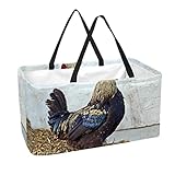 Bolsa de utilidad plegable grande,Bolsa de compras reutilizable de comestibles aves de corral pollo gallina animal