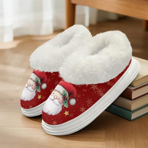 Unisex-Adult Fuzzy Polar Fleece Shoes for Indoor and Outdoor,Xmas Decorations Indoor House Slippers with Arch Support2