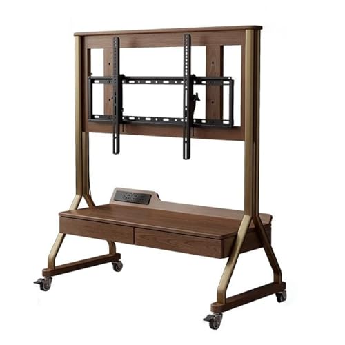 Soporte móvil para TV JKGHK, ruedas 360°, marrón