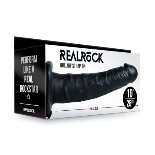 REALROCK Hollow Strap-on - 24,5 cm Black - Black 24,5 cm Hollow Strap-On