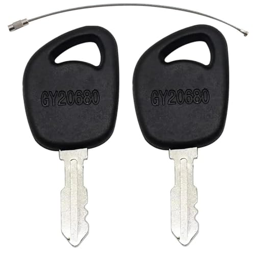 Lot de 2 clés d'allumage AM131946 GY20680 compatibles avec John Deere, Husqvarna, Cub Cadet, Toro, MTD, Kohler, Delta, Poulan Tracteurs et tondeuses à gazon – Clés de démarrage de rechange AM123426