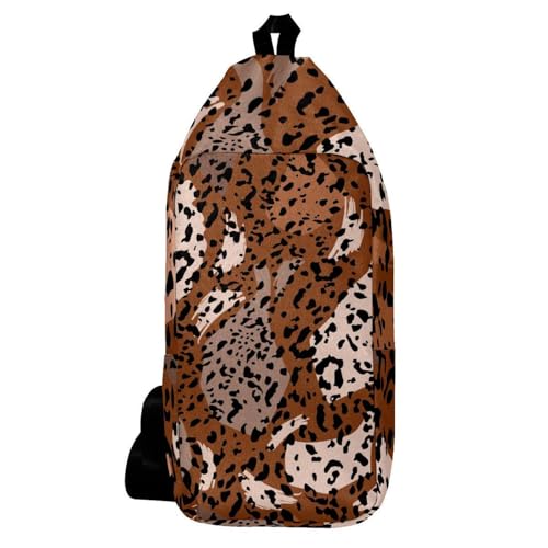 Sac à dos à bandoulière léopard au design multicolore compact