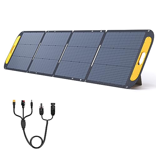 Image of VTOMAN VS200 Portable Solar Panel for Power Station, 200W 19V Foldable Solar Panel w /Supporting Stand, High 23% Efficiency IP67 Waterproof Solar Panel Kit for Backyard Trip Off Grid System