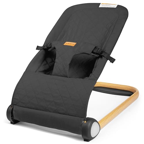 Image of Baby Bouncer Seat, Breathable Fabric Infant Bouncer, Portable Bouncer Seat for Babies 0-6 Months, Infant Sleeper Bouncy Seat for Baby Boys and Girls