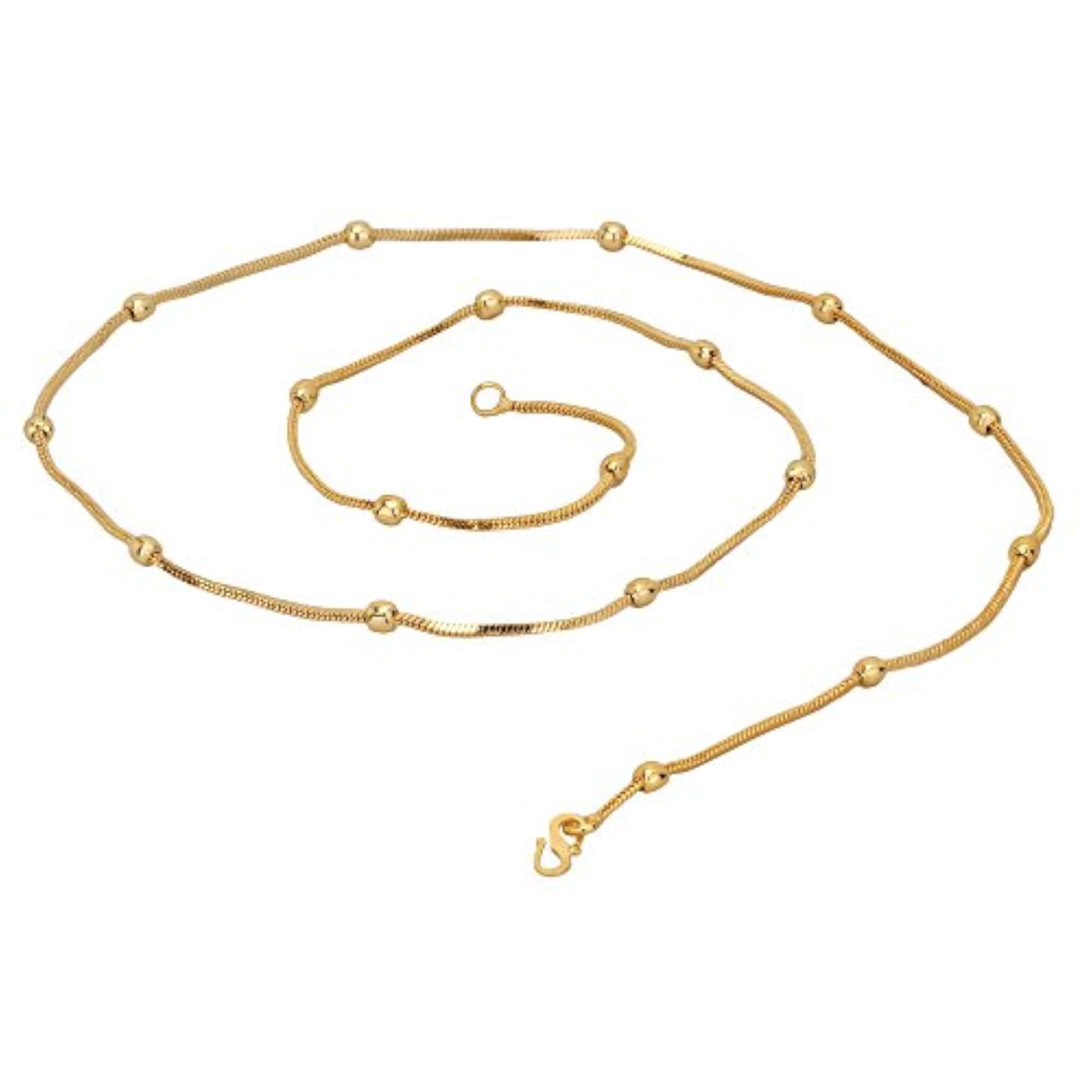 Women's Gold Plated Traditional Long Necklace, Elegant Design