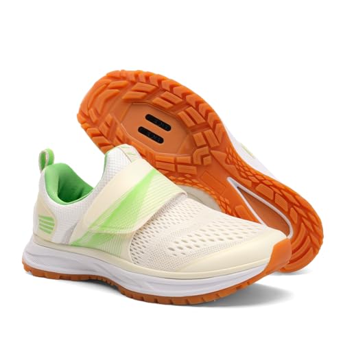 TAILORIA Women's Indoor Cycling Shoes Breathable High Performance Indoor Outdoor Bike Shoes - SPD Compatible Cycle Shoes, Green, 6.5 UK