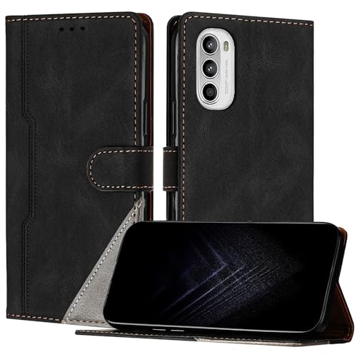 JayModCase Funda para Motorola Moto G31/G41, Funda Flip Folio de Cuero Sintético con Ranura | Cierre Magnético | Soporte Plegable | Tarjetero y Monedero - Negro