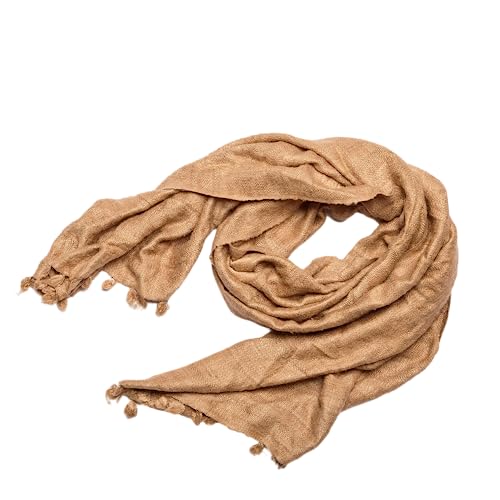 Écharpe en soie pour femme anti-courants d'air | Étole beige chaude en soie Eri