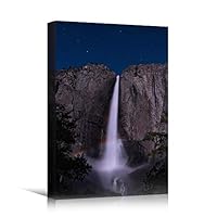 Canvas Wall Art Mountain Waterfalls Landscape Multicolor Photography Relax/Calm Traditional Waterfall - 12x18 inches
