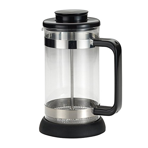 BonJour Coffee Borosilicate Glass French Press with Coaster & Scoop, 33.8-Ounce, Riviera, Black - Additional View