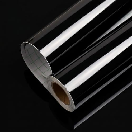 Image of Vinyl Contact Paper Decorative for Cabinets Countertops Kitchen Shelves Liner Self Adhesive Film Peel and Stick Waterproof Removable Wallpaper (Inches 12 x 60, Glossy Black)