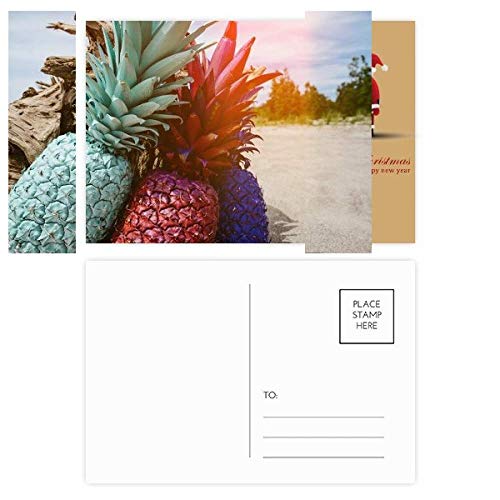 Cartes postales ananas et Père Noël lot de 20 pour vœux originaux