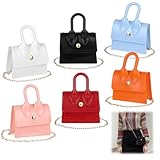 6 PCS Mini Purse Tiny Shoulder Bag, PVC Jelly Crossbody Bag, Candy Color Cute Young Lady Handbag with Removable Shoulder Strap for Women, Fashionistas, Bridesmaid Crossbody Bag