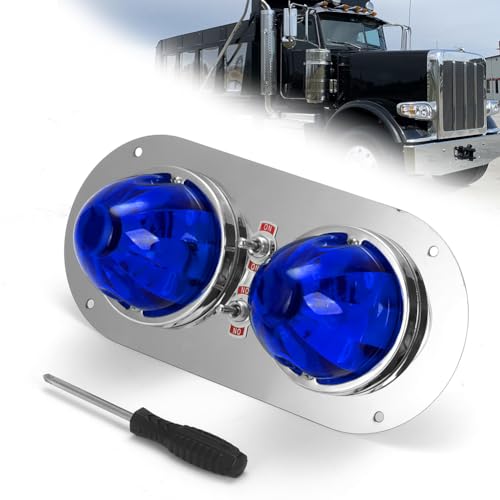 WIKIBB for Peterbilt 359/379/389 Kenworth 660/680/880 Blue Watermelon Light Bracket Kit with Switch Control