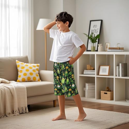 ALAZA St. Patrick's Day Funny Clover Leaves Pajama Shorts Sleep Shorts Pant Lounge Pajama Bottoms Elastic Waist with Pockets4