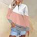 Polo Shirts for Womens V Neck Lapel Long Sleeve Tops with Collar Button Fall Loose Golf Casual Business Tunic Blouses（2-Light Pink,Large）