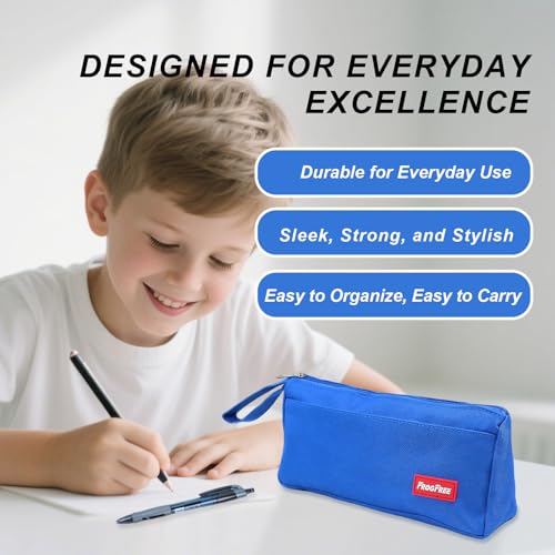 Image of Pencil Case with Zipper, Pencil Pouch for Students, Large Capacity Oxford Pen Bag for Girls, Portable Pouch for School & Office
