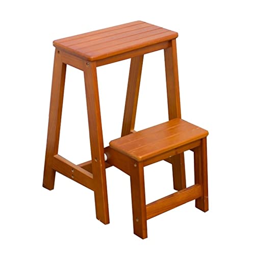 Genérico Escalera Plegable de 2 escalones, Silla de mostrador de Madera, Silla de Escalera portátil, taburetes pequeños Antideslizantes, Escalera de Mano, estantería, Escalera de Mano para Subir