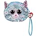 Ty - Porte-Monnaie Peluche à Sequins - Whimsy le Chat, TY95233, Bleu / Rose