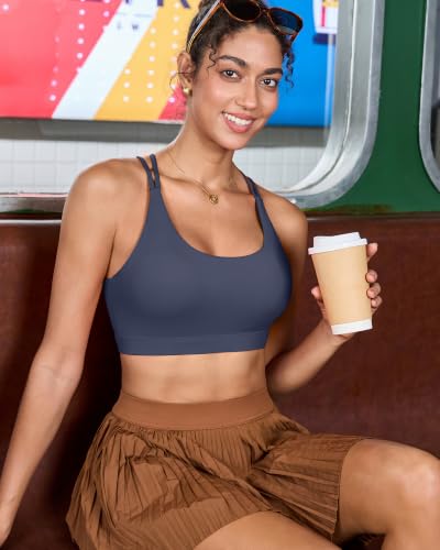 Image of RUNNING GIRL Sports Bras for Women,Padded Sports Bra Tank Top Sexy Crisscross Back High Impact Longline Workout Yoga Bra