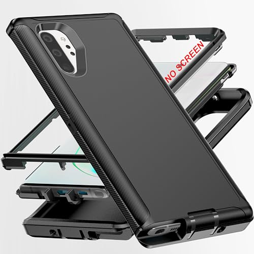 Image of AYMECL for Note 10+ Case,[Military Grade] 3 in 1 Heavy Duty Full Body Shockproof Protection Phone Case for Samsung Galaxy Note 10 Plus 6.8 inch,Black