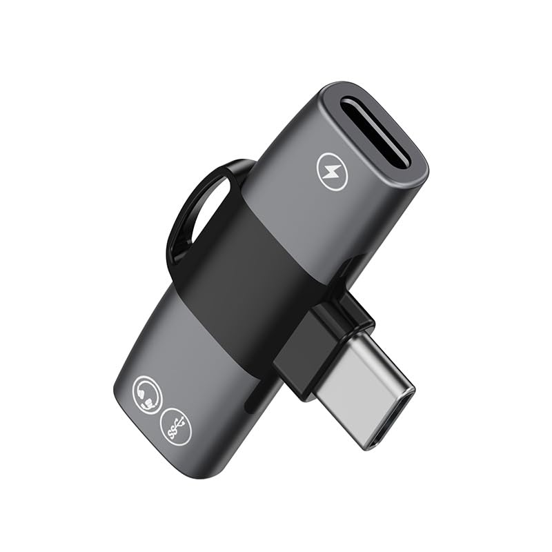 Image of Verilux 2-in-1 USB-C Audio & Charging Adapter Aluminum Alloy High-Resolution Sound, Dual USB-C Ports for Charging & Audio, Compatible with Smartphones, Tablets & Laptops