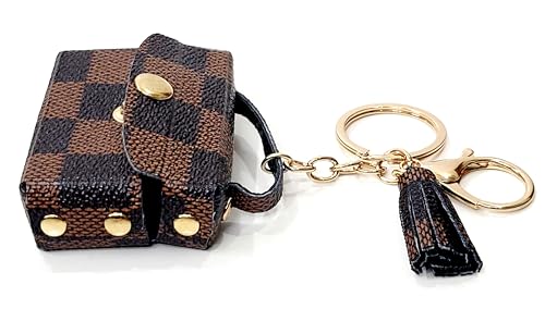 Image of JSR Designer Mini Bag Keychain with Tassel, Gold Chain, Multiple Patterns, Fashion Accessory For Car Bike Purses And Gifting