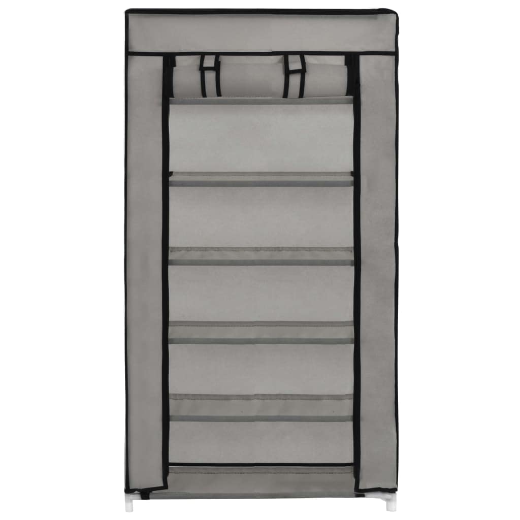 Zapatero con Tapa Gris 58x28x106 cm Tela,Organizador de Zapatos,Armario de Almacenamiento con Estante for Calzado,Muebles for Pasillo de Casa(Grey)