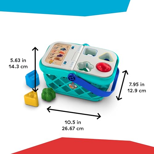 Image of Baby Einstein + Hape Magic Touch Toy Shopping Basket for Kids, with Real Sounds and Music, Shape Sorter, Fine Motor Skill Development, Ages 1, 2, 3, 4+