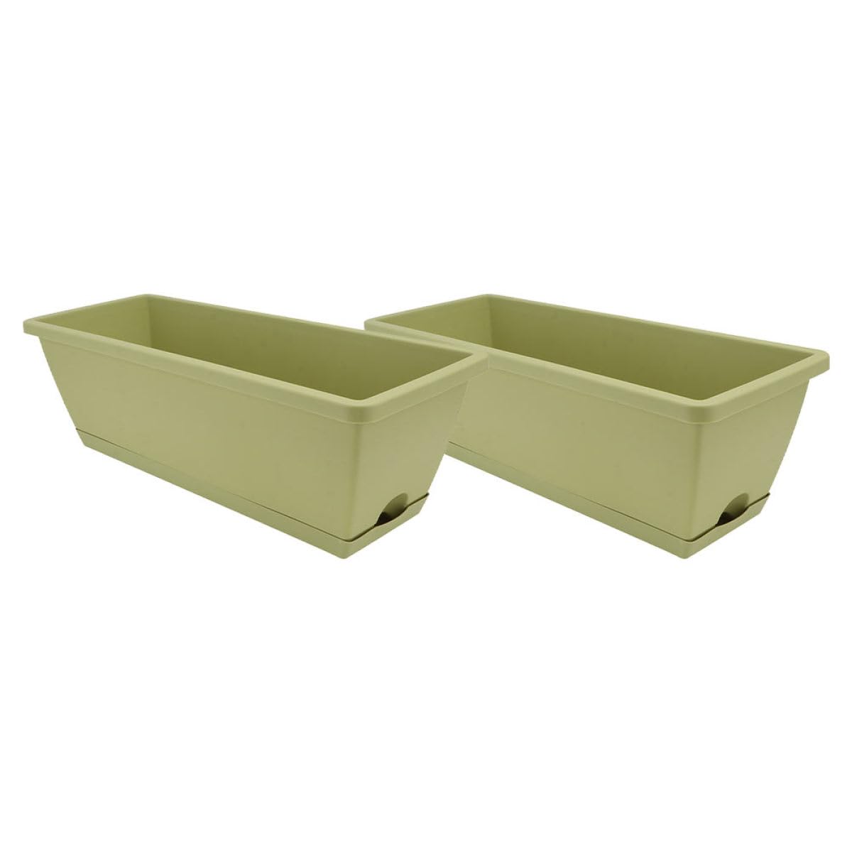 Pots de plantes rectangulaires lot de 2 avec drainage pour semis