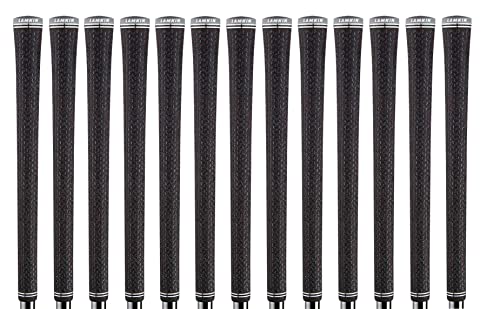 Lamkin Crossline Genesis 360 Full Cord Golf Grip Bundle (13 Piece), Midsize, Black, Gray