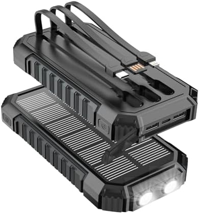 Batterie Externe Solaire 20000mAh - Chargeur Rapide 15W Chargeur ...