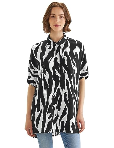 STREET ONE Damen A343960 Longbluse, Schwarz, 42 EU